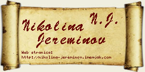 Nikolina Jereminov vizit kartica